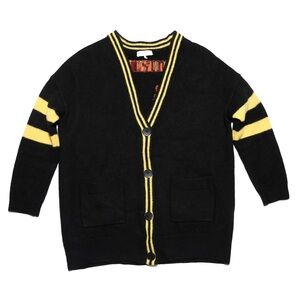 Sandro Paris Play With Your Heart Button Up Cardigan Black 100% Wool Size 1